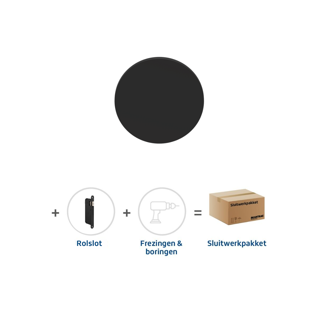 Sluitwerkpakketten met Deurknop Orbit Zwart